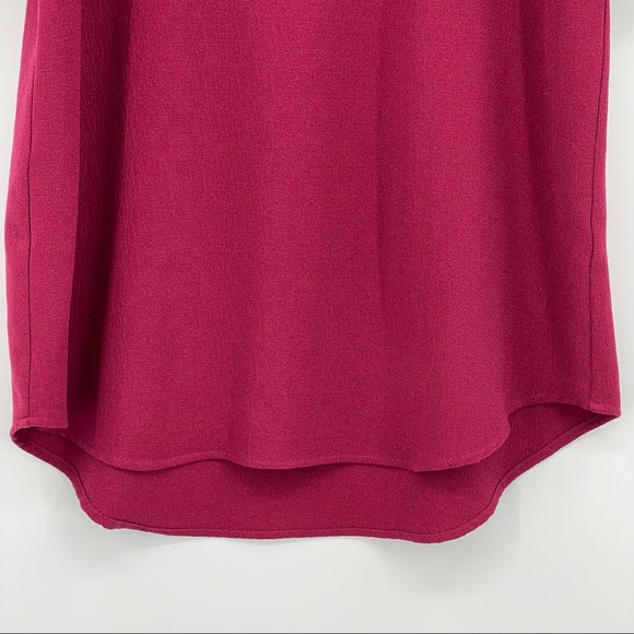 JACK Crepe Shift Dress Burgundy Red Long Sleeve Scoop Neck Cutout - Size Medium - Picture 6 of 10